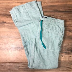 North agave teal and white drawstring pants light